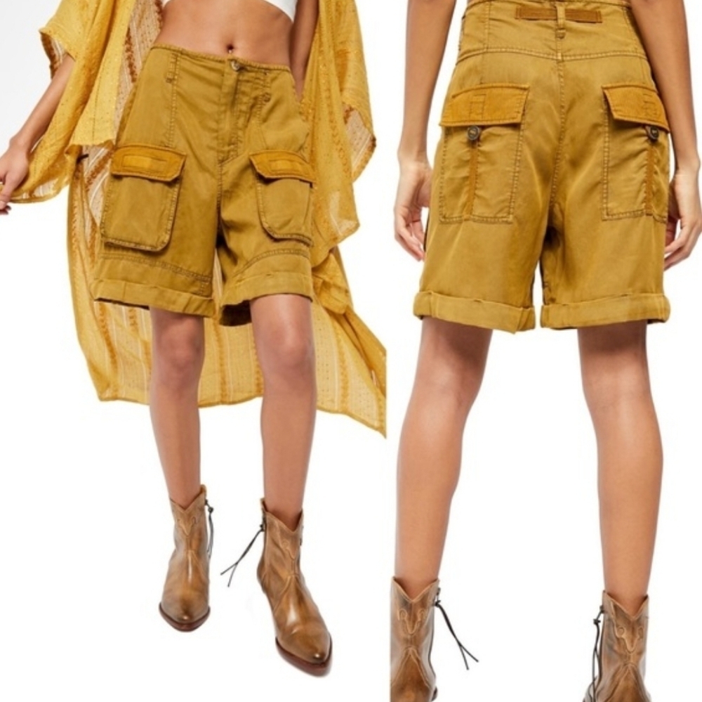 Free People Johannesburg High Waisted Utility Shorts Size 4